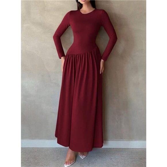 Long Sleeve A-Line Maxi Dress - Picture 9 of 12